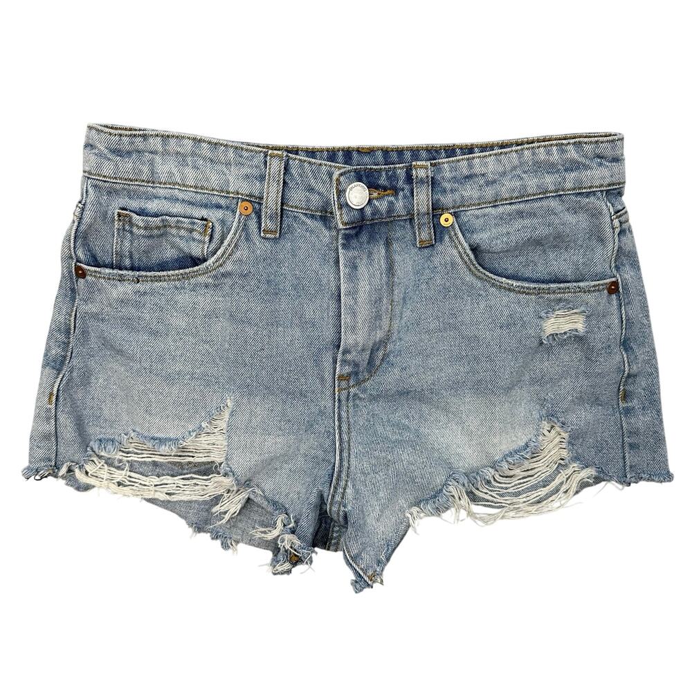 BLANKNYC Short WMNS 27 The Borrow Vintage High Rise Distressed Light Wash Denim